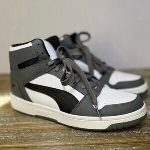 PUMA Rebound Layup High Top  Mens Gray White Sneakers Casual Shoes 36957344